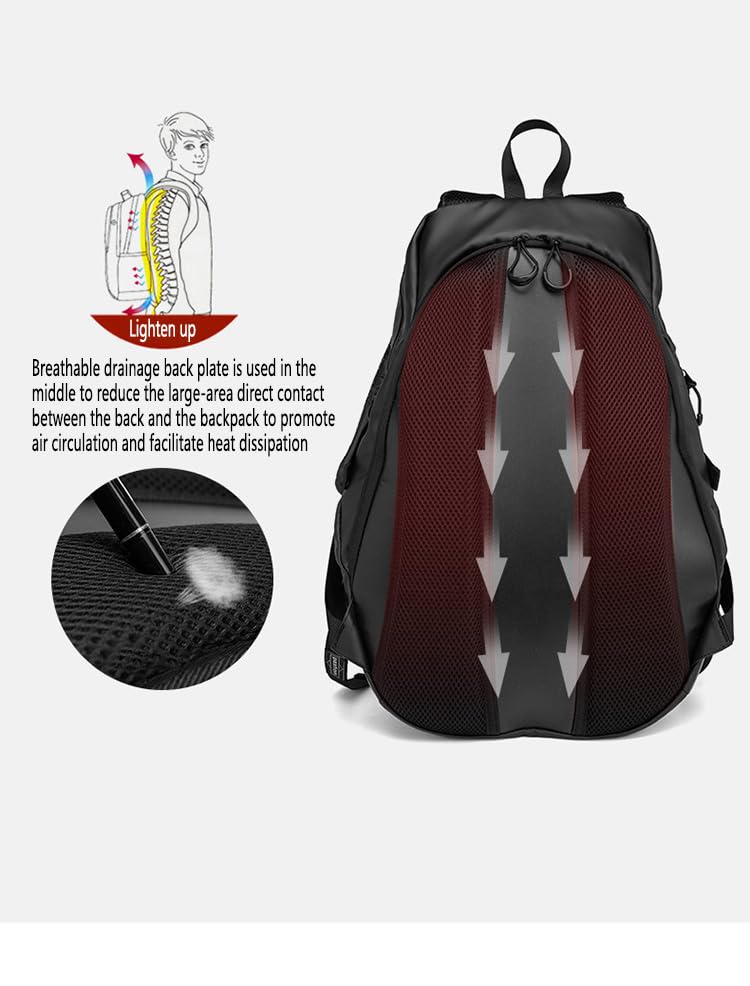 Motorcycle Backpack,Reflective Motorcycle Helmet Bag Backpack for Men Women, Large Capacity Waterproof Travel Backpack Shoulder Bag (Pink) - color: Pink