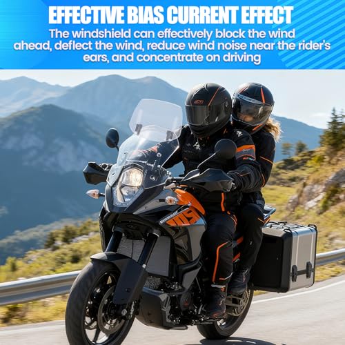Motorcycle Windshield Extension Universal Heightened Clip On Wind Deflector 29.5*17.5cm ABS Windscreen Extender Spoiler Suitable for motorcycles with front windshields