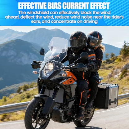 Motorcycle Windshield Extension Universal Heightened Clip On Wind Deflector 29.5*17.5cm ABS Windscreen Extender Spoiler Suitable for motorcycles with front windshields