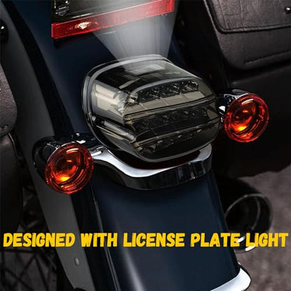 Black Strobing LED Tail Light Upgrade HD Tail Lights Assemblies for Harley Dyna Road King Electra Glide Street Bob Touring, harley davidson parts, led lights for motorcycles（Black） - color: Black