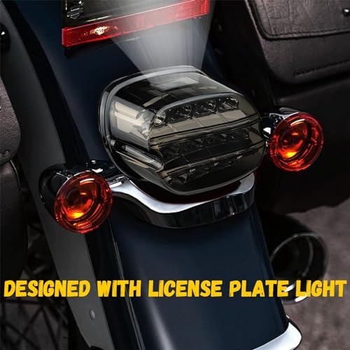 Black Strobing LED Tail Light Upgrade HD Tail Lights Assemblies for Harley Dyna Road King Electra Glide Street Bob Touring, harley davidson parts, led lights for motorcycles（Black） - color: Black