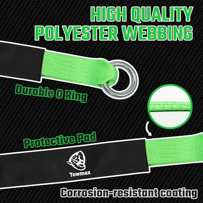 4 Pack Car Tie Down Straps for Trailers - 2" x 8' Heavy Duty Tire Straps with Snap Hooks - 10,000lbs Break Strength, Adjustable Lasso Style Wheel Straps for Hauling Cars, Truck, UTV(Green) - style: Snap Hooks