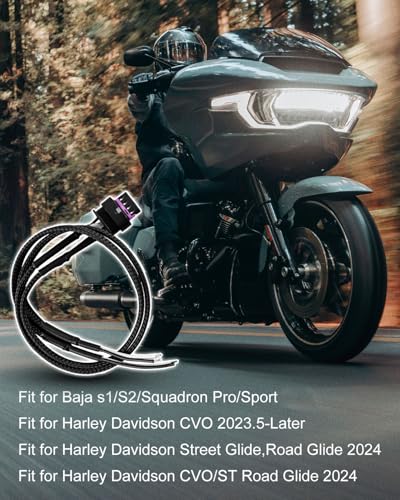 ULZOZN Fog Light Wire Harness Fit for Harley Davidson CVO 2023.5-Later Street Glide CVO/ST Road Glide 2024, Wiring Harness Fit for Baja s1/S2/Squadron Pro/Sport, Universal - style: With Terminals