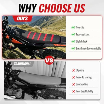 Seat Cover for Yozma IN10,Non-Slip Motorcycle Cushion Cover for Electric Dirt Bike Ebike Yozma in 10-Red - color: Red