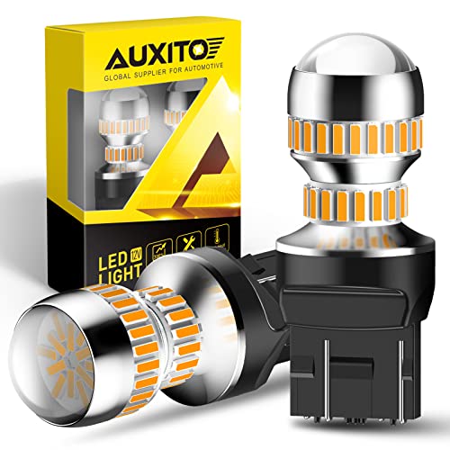 AUXITO LED Turn Signal Lights Tail Lights 7443 7440 T20 7440A Led Bulbs Amber Yellow Bright 7441 7444 7444NA W21W LED Replacement Lights for Front Rear Turn Signal Marker Blinker Lights(Pack of 2) - color: Amber Yellow, size: 7443/7440
