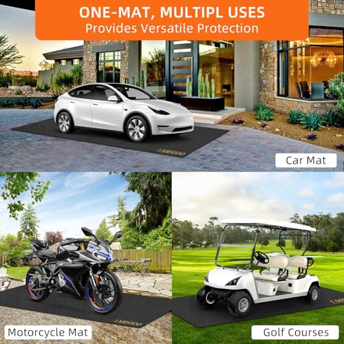 8.5 x 6.6 Ft Garage Floor mats for Under car, Garage mats for Floor Upgraded, Oil Spill mat, Absorb Oil Quickly, Garage Carpet, Reusable, Washable, Protects Floor 3mm TPR Non-Slip Thickening