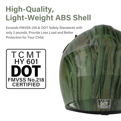SLMOTO Youth Kids Motocross BMX MX ATV Dirt Bike Helmet Full Face Offroad Motorcycle Dirt Bike DOT Approved Helmet Small - color: Maple Leaf, size: Small