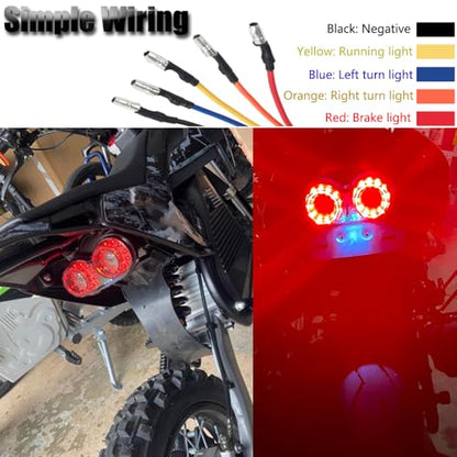 kucehiup LED Tail Light Integrated Running Lamp Brake&Turn Signal Light 40LED 40W with License Plate Bracket for Har-ley Motorcycle Street Bike Cruiser Chopper