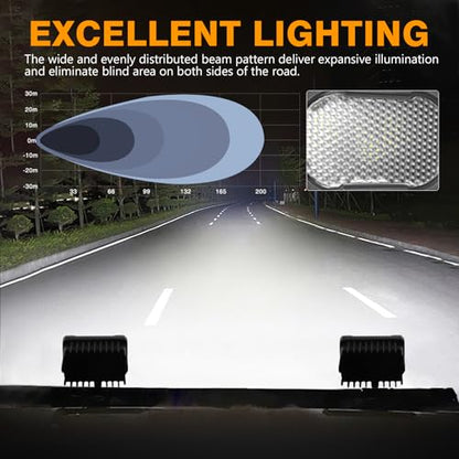 Muto-Beam LED Pods, 2PCS 3Inch LED Driving Lights 40W Flood Diffused Beam Off Road Pods Backup Lighting Auxiliary Light Fog Light Ditch Lights for Truck ATV UTV Motorcycle SUV Jeep Dirt Bike - size: Diffusion
