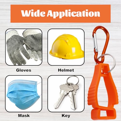 20 PCS Glove Clips for Work, Glove Holder Clips for Belt Loop, Work Safety Glove Keeper for Construction Workers (Black & Orange)