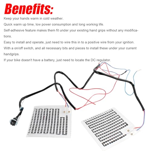 Universal Motorcycle Heated Grips Handlebar Heater Hand Warm Grip Inserts Pads Winter Warmer 12V With Switch Heat Thermal Cover Resistant Tape Motorbike ATV - size: Heated Hand Grip