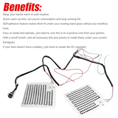 Universal Motorcycle Heated Grips Handlebar Heater Hand Warm Grip Inserts Pads Winter Warmer 12V With Switch Heat Thermal Cover Resistant Tape Motorbike ATV - size: Heated Hand Grip
