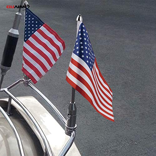 GUAIMI Motorcycle Folding Flag Mounts Adjustable Flag Pole with Texas State Flag (American Flag) - color: American Flag