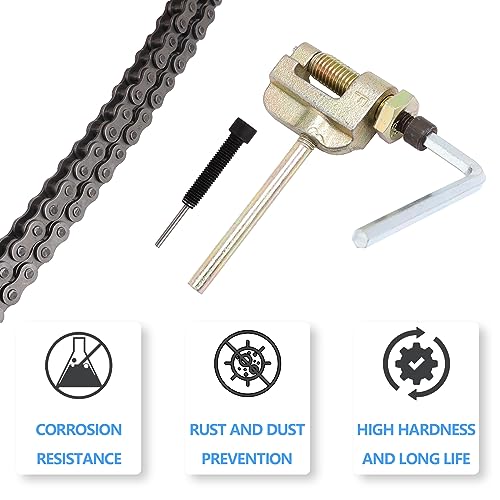PLAXNS Chain Breaker, 3 Points 06B 06C 35h T8F Chain Tool, Universal for Dirt Pit Bike ATV Quad Go Kart Scooter Motorcycle Bicycle Mountain Electric Bike