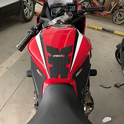 ONE.K.S Motorcycle Tank Grip Stickers Traction Rubber Side Pad Gas Fuel Knee Grip Decal Protector Sticker Anti Slip Real Carbon Look Fit for CBR650R CB650R 2019-2023