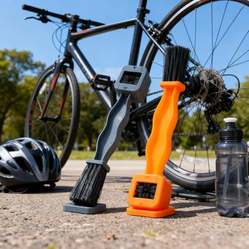 Bicycle Cleaning Brush Tool, Motorcycle Chain,for Cleaning Gears and Chains on Bicycles and Motorcycles - color: Orange