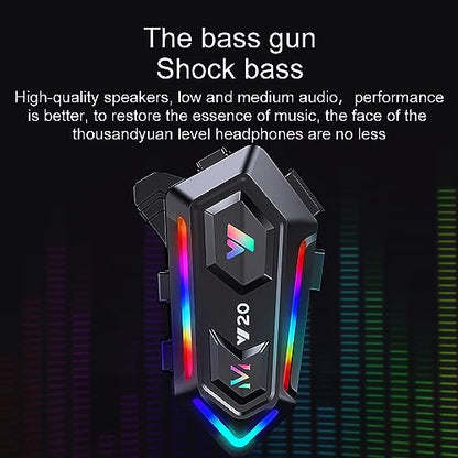 FEYA Motorcycle Helmet Speakers High Battery Life Helmet Headphone IPX6 Automatic Answer/Call Music Control/Intelligent Noise/Wake up Siri, 2 Different Types of Mic - Compatible with All Helmets - Y20 - style: Y20