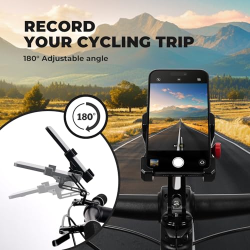 ROCKBROS Bike Phone Holder, Aluminum Bike Phone Mount Holder,Handlebar Mounted Cell Phone Holder for 4.7-7.1 Inch Phones (Stem Mount) - style: Stem Mount