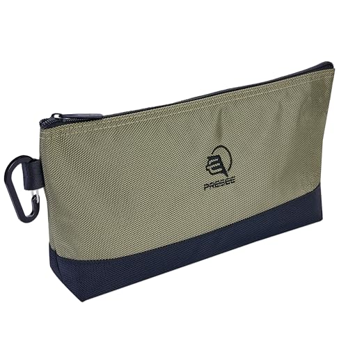 Tool Pouch Zipper Small Tool Bag Stand-Up Tool Pouches Organizer Small Tool Bags with Metal Carabiner, 1680D Duty for Tools, Stationary, Pencil Pouch, Pack of 1, 12.5 Inch Green - color: 1 Pack, 12.5" Green