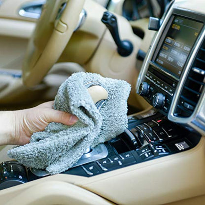 CARCAREZ Microfiber Towels for Cars, Car Drying Wash Detailing Towel with Plush Edgeless Microfiber Cloth (Grey) - color: Grey