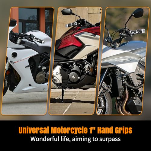Motorcycle Hand Grips 1 Inch 25MM Handlebar Grip Throttle Non-Slip Universal Compatible with Harley Davidson Dyna Sportster 883 Road King Electra Glide Street Glide - color: Chrome-F
