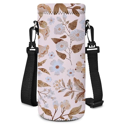 RICHEN Neoprene Water Bottle Carrier Bag with Adjustable Shoulder Strap,Insulated Water Bottle Cover for Stainless Steel/Glass/Plastic Bottles - color: BC-59, size: 750ml