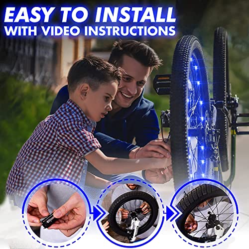Activ Life 2-Tire Pack LED Bike Wheel Lights with Batteries Included, Get 100% Brighter and Visible from All Angles for Ultimate Safety and Style - color: Pink