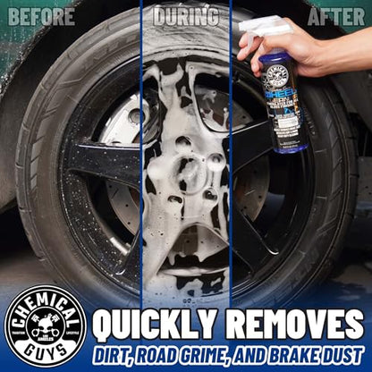 Chemical Guys Wheel Cleaner Spray Signature Series - Safe for Gloss Finishes, Chrome, Painted, Powder-Coated, and Clear-Coated Wheels - Removes Brake Dust and Road Grime - 16 oz - size: 16 Fl Oz (Pack of 1)