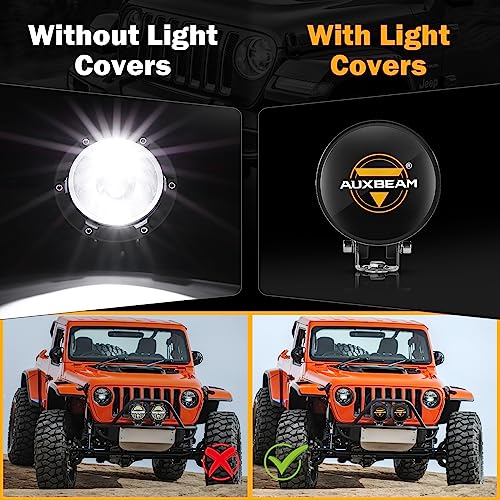 Auxbeam C4 Series 4 Inch Light Covers, 2PCS LED Round Black Plastic Protective Light Covers, Snap-On Design Waterproof and Scratch-Resistant Covers, Pack of 2 - color: C4 Series-Black Covers