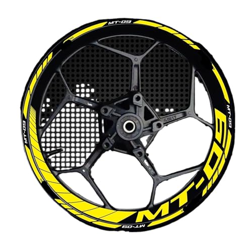 Wheel Stickers for Ya&maha for MT-09 for MT09 for MT 09 Motorcycle Reflective Wheel Sticker Rim Stripe Tape Decal Waterproof Accessories Decals(Color 9) - color: Color 9