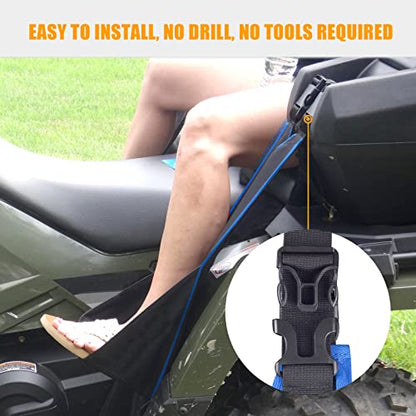 ATV Rear Passenger Foot Rest,Universal Adjustable Foldable Wear-resistant Rear Foot Pegs Compatible With Sportsman Rancher Griz(Blue Piping) - color: Blue Piping
