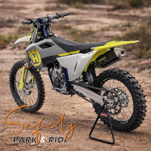 GRAND PITSTOP Heavy Duty Motorcycle Triangle Stand - Universal Paddock Stand for 80-500cc Dirt Bike Supermoto Motocross - Fits 18mm 14.5mm 11mm Axles - Steel Maintenance Lift