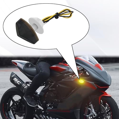 2PCS Motorcycle LED Turn Signals for Honda, Flush Mount Amber Blinkers, Universal 12V Motorcycle Front Indicators Lights Compatible with Honda CBR1000RR CBR600RR CBR 600 F4i CBR900 CBR919