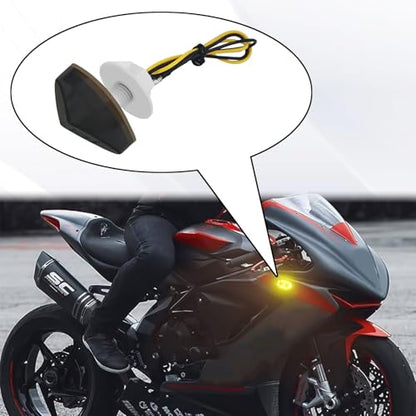 2PCS Motorcycle LED Turn Signals for Honda, Flush Mount Amber Blinkers, Universal 12V Motorcycle Front Indicators Lights Compatible with Honda CBR1000RR CBR600RR CBR 600 F4i CBR900 CBR919