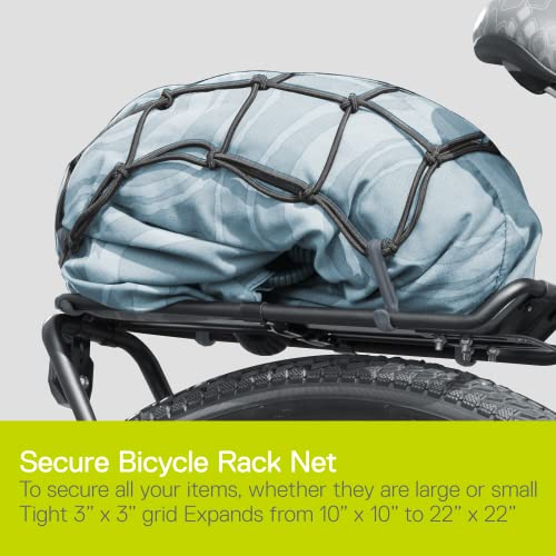 Small Cargo Net by Delta Cycle - Expandable Bungee Net with Hooks Stretches to 22" x 22" - Bike Cargo Net Keeps Your Gear Tightly in Place for Bikes & Kayaks - style: Cargo Net