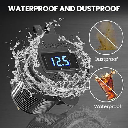 12V USB Car Socket, 3-Port Marine Aluminum USB Quick Charge Waterproof Cigarette Round USB C 12V Outlet for Car Golf Cart Boat Marine Bus Truck RV Marine Motorcycle etc(2PD+1QC(1Pack)) - color: 2PD+1USB(1Pack)
