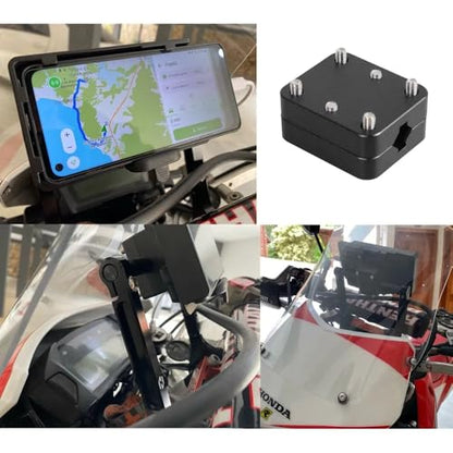 Tenere 700 Navigator Holder 12mm/16mm GPS Mobile Phone Mount AMPS Bracket for R1200GS LC ADV R1250GS S1000XR CRF1000L F800GS (Black)