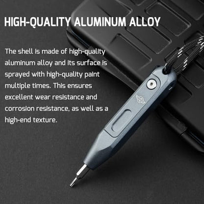 OKNIFE Otacle D1 Mini Precision Screwdriver Set, 9 in 1 EDC Multi Bit Pocket Screwdriver, Industrial S2 Steel Magnetic Bits for Work or Daily Use - color: Aluminum-grey