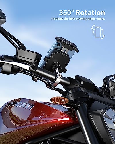Kewig Bike Phone Mount Holder, Motorcycle Phone Mount [1s Lock] [One Hand Operation], Bicycle Scooter Handlebar Cradle Clip for iPhone 16 Pro Max/Plus,15 14 13 Mini and 4.0-7" Phone - color: Silver