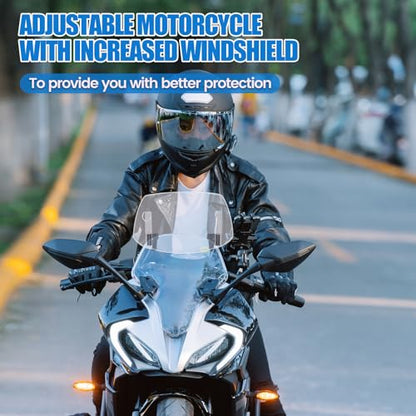 Motorcycle Windshield Extension Universal Heightened Clip On Wind Deflector 29.5*17.5cm ABS Windscreen Extender Spoiler Suitable for motorcycles with front windshields