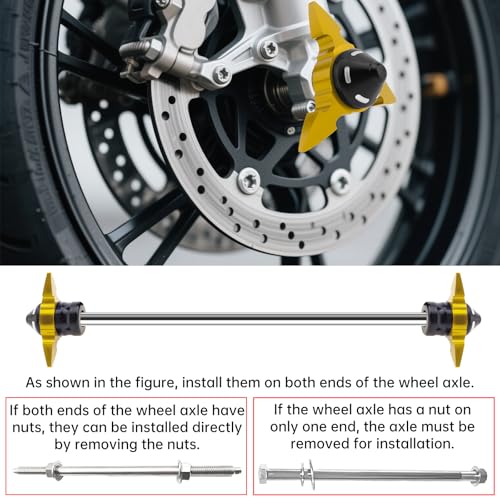 Windance 4pcs Front Wheel Frame Sliders Aluminum Alloy Dart Shape Front Fork Crash Protection Cup for Motorcycles Motocross Moped Scooters Dirt Pit Bikes (Gold) - color: Gold