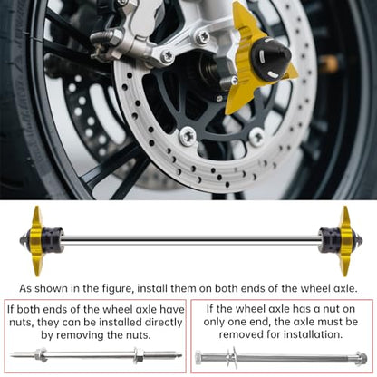 Windance 4pcs Front Wheel Frame Sliders Aluminum Alloy Dart Shape Front Fork Crash Protection Cup for Motorcycles Motocross Moped Scooters Dirt Pit Bikes (Gold) - color: Gold