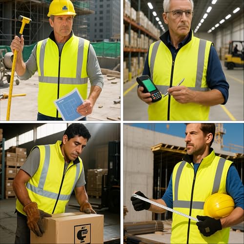 PAFESTER Cotton Reflective Hi Vis Safety Vest for Men Reversible High Visibility for Winter Wind Resistant Insulated - size: XX-Large