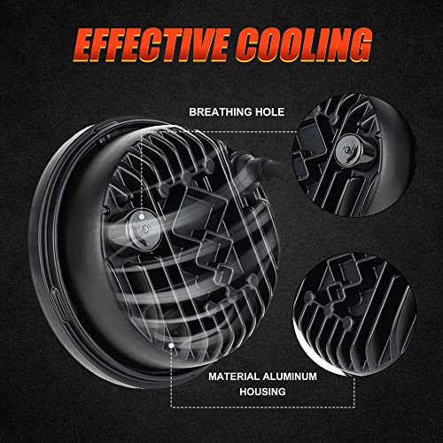 Motorcycle passing lights Led fog light 4.5 inch Auxiliary Light Projector Driving Lamp for Road king Electra Glide Softail H-D Fatboy(Black) - color: Black