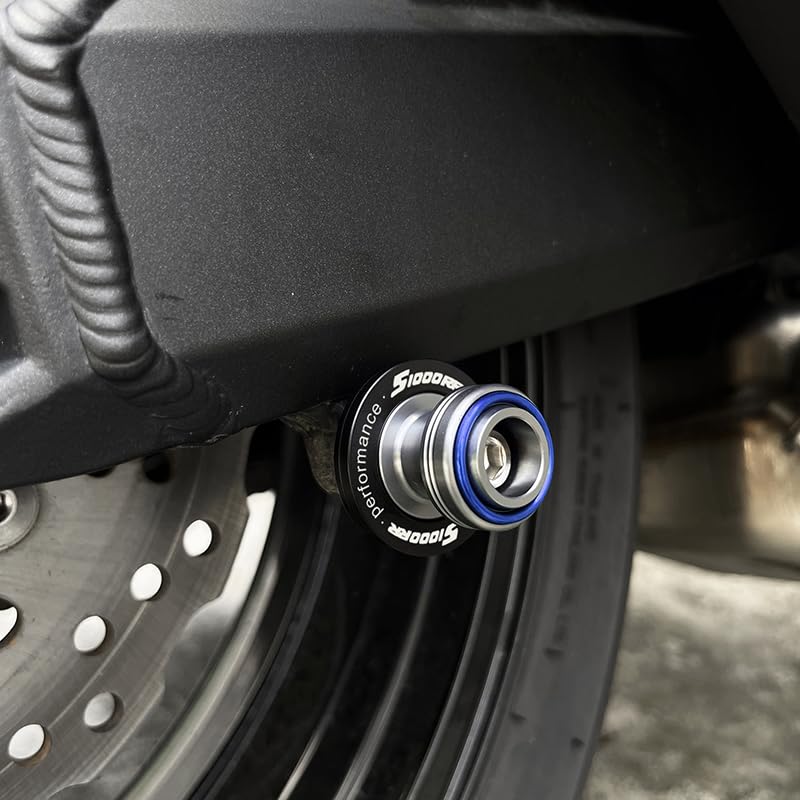 Compatible with Motorcycle S1000RR S1000R S1000XR S 1000RR 1000R 1000XR 2008-2023 2024 2025 2026 Front Wheel Axle Crash Protector Pad Rear Swingarm Spools Slider Stand Accessories (Blue) - color: Blue