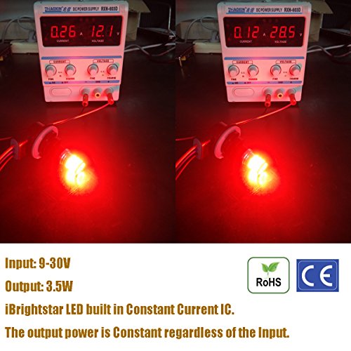 iBrightstar 9-30V Extremely Bright 1157 2057 2357 7528 BAY15D LED Bulbs replacement for Tail Brake Lights, Brilliant Red - color: Brilliant Red, style: 1157