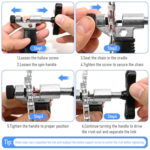 Bike Chain Repair Removal Tool, Chain Breaker Splitter Tool, Links – Easy to Use – Quick Fix – Premium Tool Kit for Cyclists