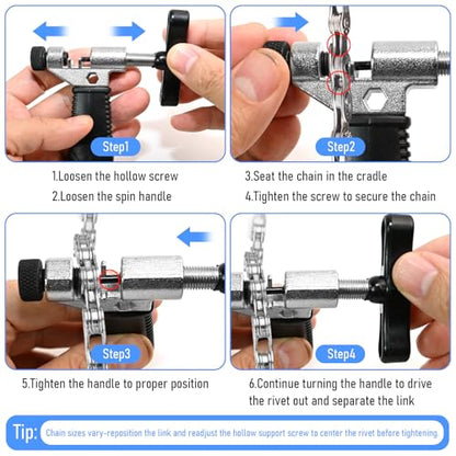 Bike Chain Repair Removal Tool, Chain Breaker Splitter Tool, Links – Easy to Use – Quick Fix – Premium Tool Kit for Cyclists