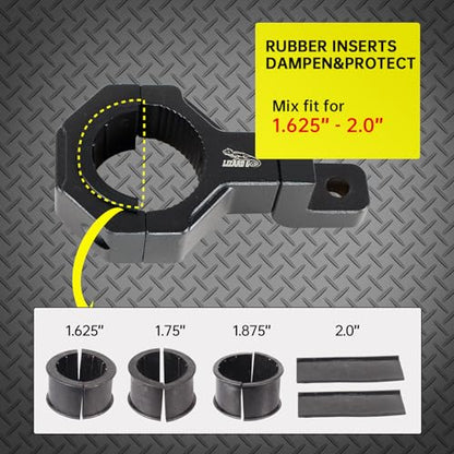 Tube Clamp Univesal 360 Degree Mount Horizontal Bar Clamp 1.625 inch,1.75 inch,1.875 inch,2.0 inch,Roll Bar Clamp for LED Light Bar,Cube Lights,ATVs Whips (4Pack) - size: 1.625~2.0inch