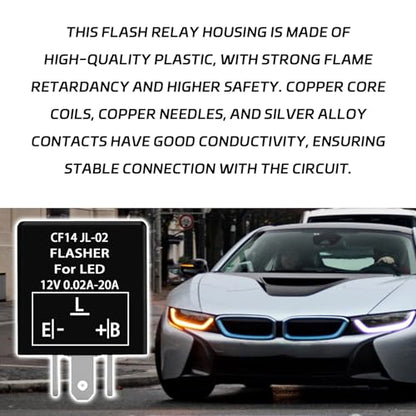 Flasher Relay for LED Turn Signal CF14 LED Flasher Relay 3-Pin 12V LED Electronic Turn Signal Flash Plugin Flasher for Lights Fix Hazard Warn Hyper Blink Flash CF-14 EP35(Fixed) - size: CF14 Fixed